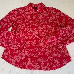 Gap Y2K Shirt Womens Medium Cottagecore Floral Western Pearl Snap Vintage 1641